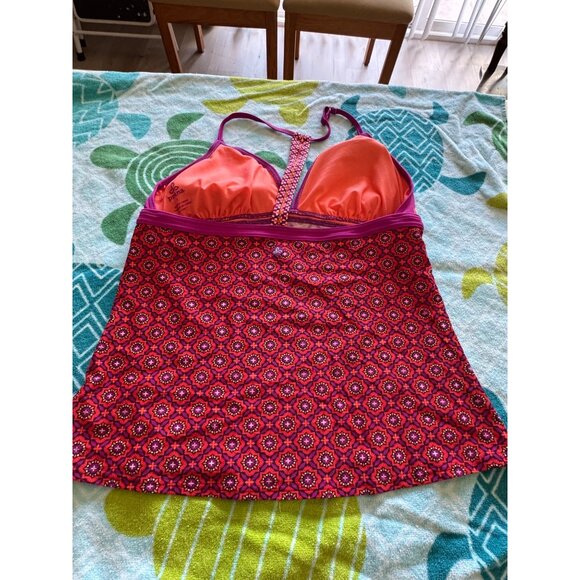 prAna Halter Tankini Top Multicolor Geometric Print Adjustable Straps Large - Picture 2 of 9